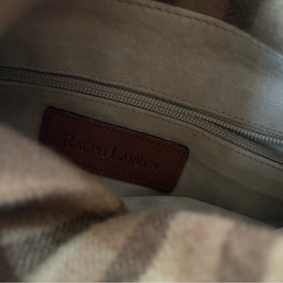 Vintage Ralph Lauren wool plaid crossbody bag Fringes - Picture 11 of 12